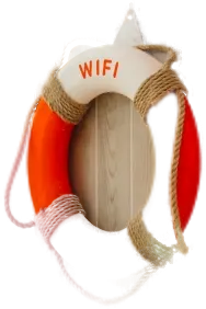 ป้ายห่วงยางสัญลักษณ์ WiFi งานตกแต่งร้าน TRUE Corporation โดย OBJ Design & Build